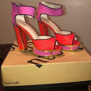 Two Toned Peep Toe Shoes